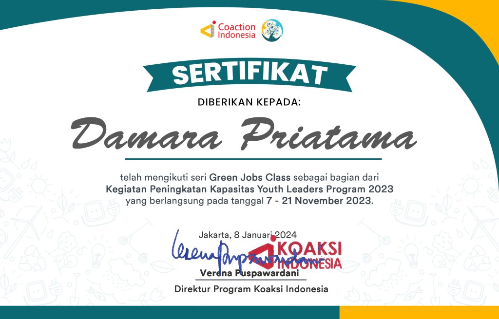 Sertifikat GJ CLASS Damara Priatama